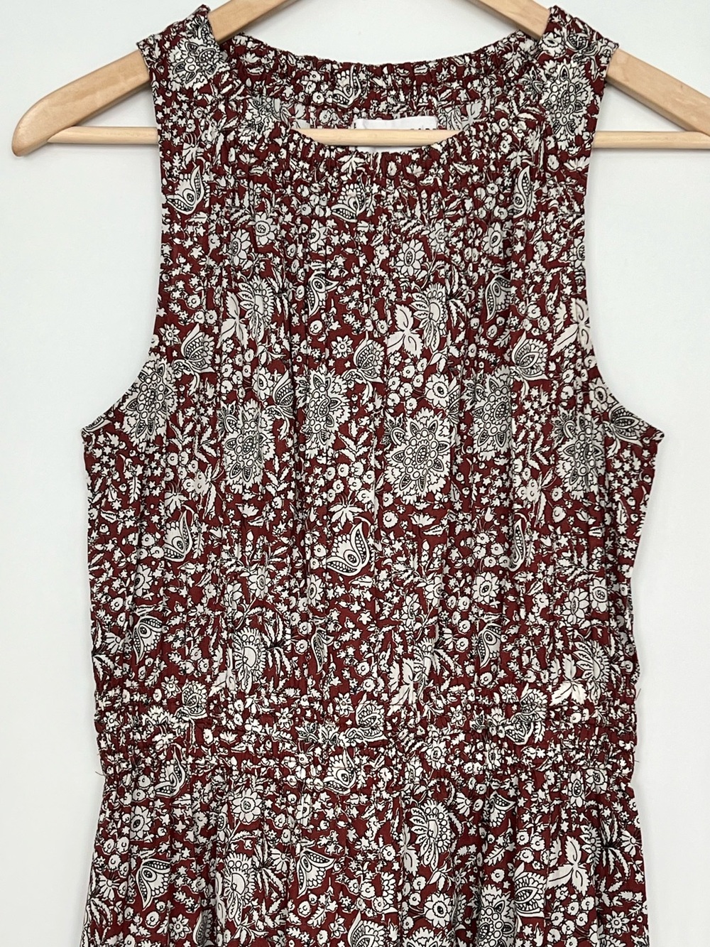 Apiece Apart Bali Tank Dress Clay Floral Organic Cotton Midi Dress S - Picture 5 of 11